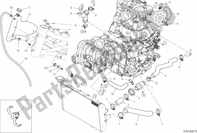 Todas as partes de Circuito De Refrigeração do Ducati Multistrada 950 S USA 2019